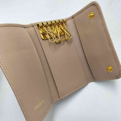 プラダ PRADA サフィアーノ フィオッコ レザー リボン 6連 キーケース レディース