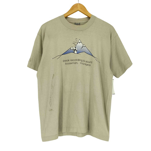 フルーツオブザルーム FRUIT OF THE LOOM 90s USA製 袖裾シングル フロントプリントクルーネックTシャツ メンズ JPN:L