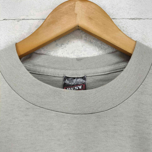 フルーツオブザルーム FRUIT OF THE LOOM 90s USA製 袖裾シングル フロントプリントクルーネックTシャツ メンズ JPN:L