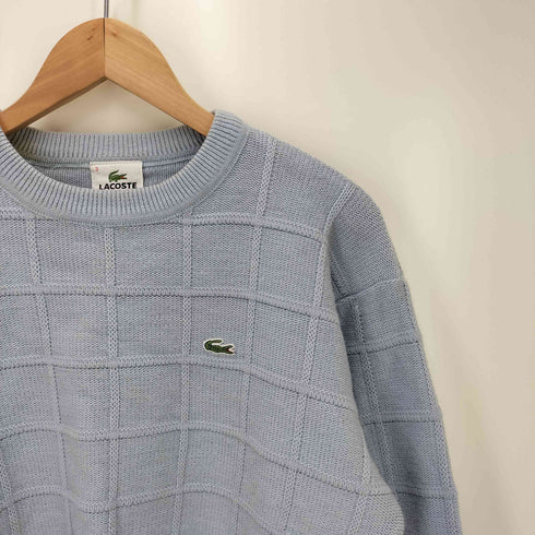 ラコステ LACOSTE NEW WOOL ウールブレンド ワンポイント 刺繍 格子編み クルーネック スウェット メンズ 3