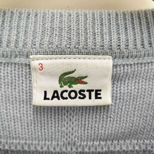 ラコステ LACOSTE NEW WOOL ウールブレンド ワンポイント 刺繍 格子編み クルーネック スウェット メンズ 3
