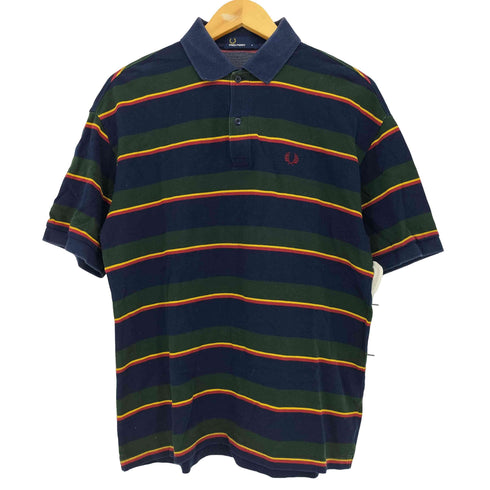 フレッドペリー FRED PERRY ロゴ刺繍 マルチボーダー 鹿の子 ポロシャツ メンズ JPN:S