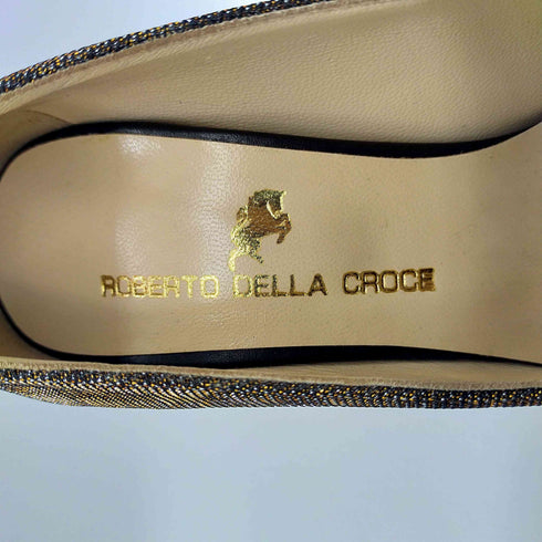 ROBERTO DELLA CROCE ラメ糸 総柄 ヒール パンプス レディース EUR:36
