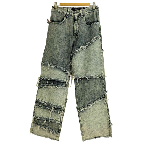 ビーノ Beno 10oz デニム フリンジ ランダム 切替 パンツ ジーンズ メンズ M
