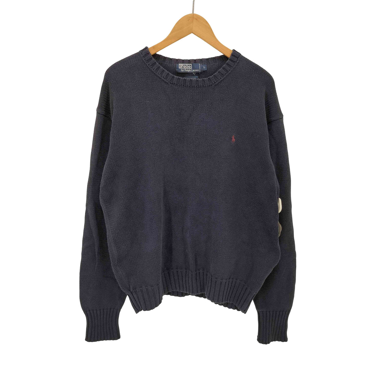 【美品✨】ポロバイラルフローレン　リブ編み長袖セーター ベージュ　ポニー刺繍 ポロバイラルフローレン Polo by RALPH LAUREN 90S ポニー刺繍 リブ