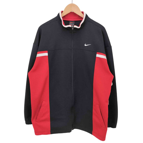 ナイキ NIKE 90-00s 赤黒タグ スウッシュ刺繍 ハイネック トラック ジャケット ジャージ メンズ import:XL