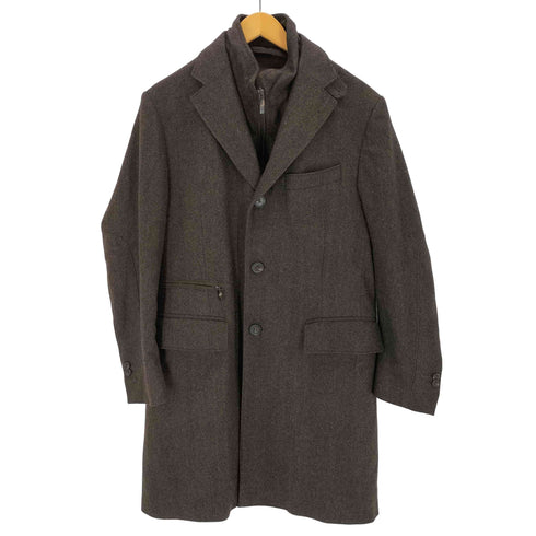 CORNELIANI レイヤードハイネックチェスターコート メンズ EUR:48