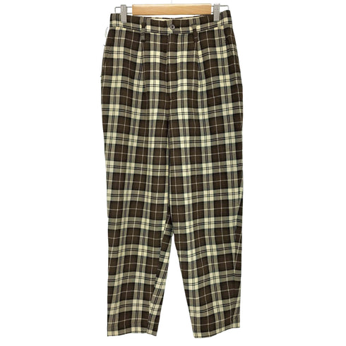 トリココムデギャルソン tricot COMME des GARCONS 90S ウールチェック タックパンツ レディース JPN:M