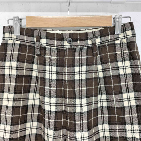 トリココムデギャルソン tricot COMME des GARCONS 90S ウールチェック タックパンツ レディース JPN:M
