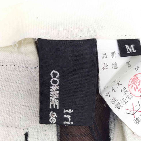 トリココムデギャルソン tricot COMME des GARCONS 90S ウールチェック タックパンツ レディース JPN:M