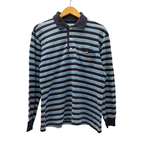 ラコステ LACOSTE 文字ワニ ボーダー鹿の子長袖ポロシャツ メンズ