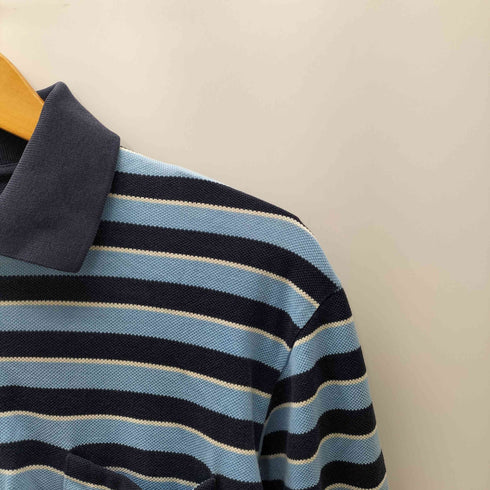 ラコステ LACOSTE 文字ワニ ボーダー鹿の子長袖ポロシャツ メンズ