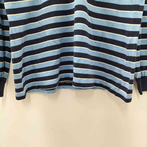 ラコステ LACOSTE 文字ワニ ボーダー鹿の子長袖ポロシャツ メンズ