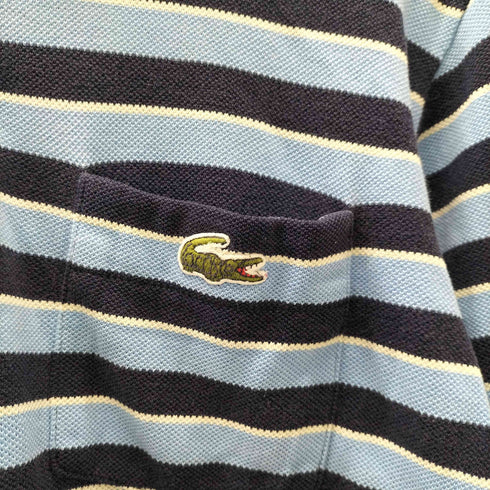 ラコステ LACOSTE 文字ワニ ボーダー鹿の子長袖ポロシャツ メンズ