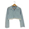 ザラ ZARA クロップド丈ストライプシャツ&レーストップ レディース import:S
