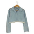 ザラ ZARA クロップド丈ストライプシャツ&レーストップ レディース import:S