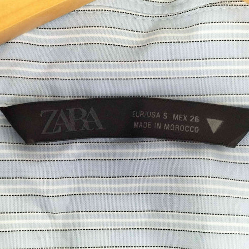 ザラ ZARA クロップド丈ストライプシャツ&レーストップ レディース import:S