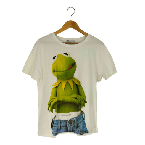 ザラ ZARA カーミット プリントTシャツ レディース import:S