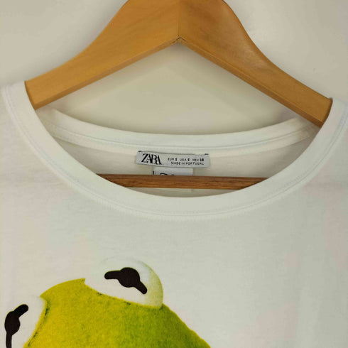 ザラ ZARA カーミット プリントTシャツ レディース import:S