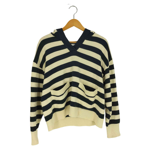 ザラ ZARA STRIPED KNIT SWEATER セーラーカラー ストライプ ニット セーター レディース import:M