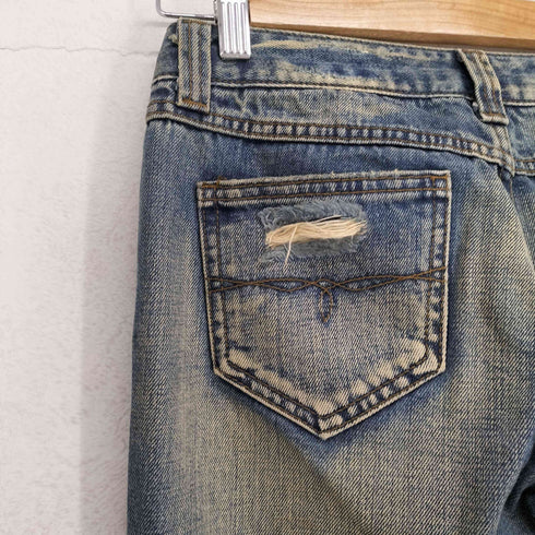 デュラス DURAS Y2K グランジ ダメージ加工 フレアデニムパンツ レディース 1