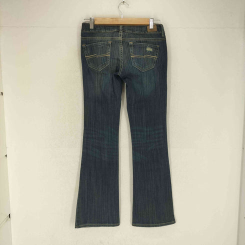 フォーエバー21 FOREVER 21 Y2K 縦落ち ダメージ加工 フレアデニムパンツ レディース 25