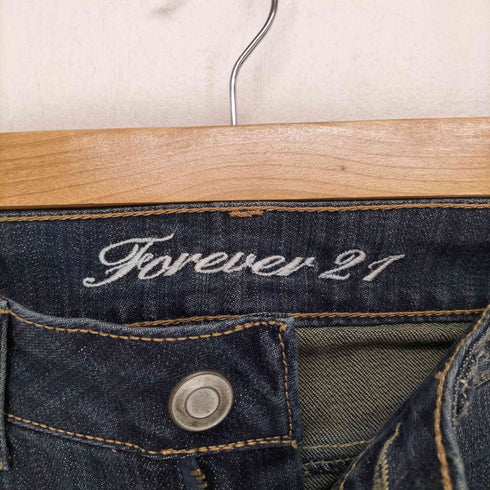 フォーエバー21 FOREVER 21 Y2K 縦落ち ダメージ加工 フレアデニムパンツ レディース 25