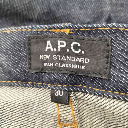 アーペーセー A.P.C. NEW STANDARD JEAN CLASSIQUE 赤耳 ボタンフライ ストレートデニムパンツ 濃紺 メンズ US:30-31