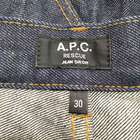 アーペーセー A.P.C. RESCUE JEAN DROIT 赤耳 ボタンフライ ストレートデニムパンツ 濃紺 メンズ US:30-31