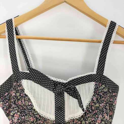 ガニーサックス GUNNE SAX 70S 花柄ジャンパースカート レディース