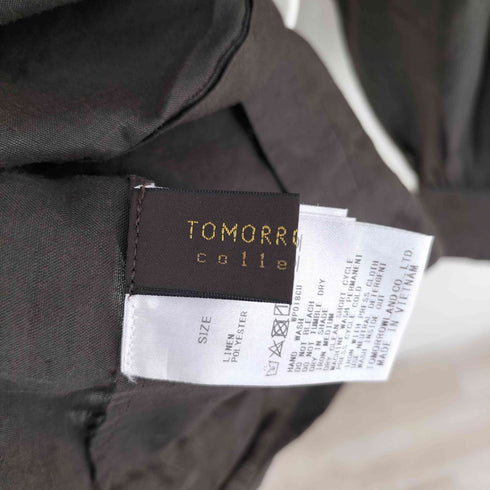 トゥモローランドコレクション TOMORROWLAND collection シャイニーリネン ピンタックシャツ レディース JPN:36