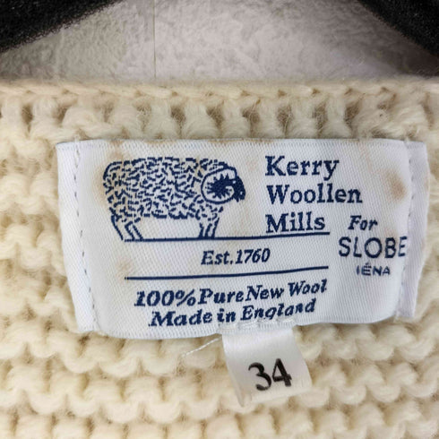 ケリーウーレンミルズ kerry woollen mills ケーブルニット カーディガン レディース 34