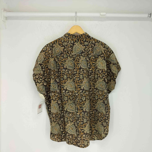 パドカレ pas de calais ブロックプリント更紗柄プリントブラウス レディース 36
