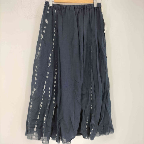 パドカレ pas de calais コットンラミースラブローン点々ろうけつ染め スカート レディース 36