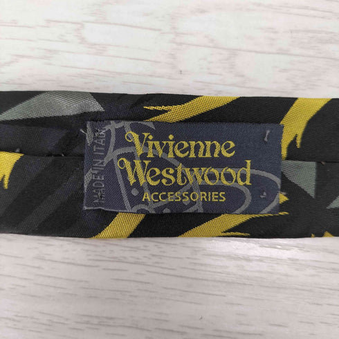 ヴィヴィアンウエストウッドアクセサリー Vivienne Westwood Accessories イタリア製 ワンポイント オーブ ハート柄 シルク ネクタイ メンズ