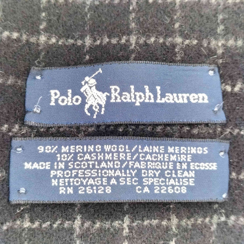ポロラルフローレン POLO RALPH LAUREN ウールカシミヤ 格子 フリンジマフラー メンズ