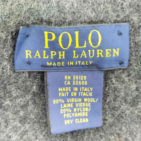 ポロラルフローレン POLO RALPH LAUREN イタリア製 ビックポニー ウールフリンジマフラー メンズ