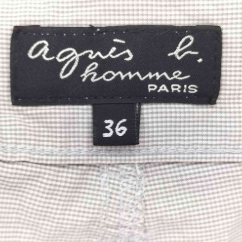 アニエスベー agnes b. PARIS チェック ストレートパンツ メンズ 36