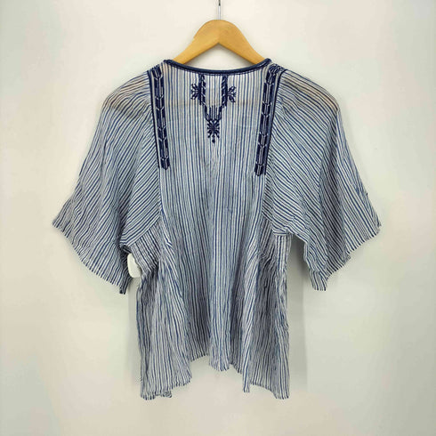 イザベルマランエトワール ISABEL MARANT ETOILE インド製 インド綿 ストライプ スキッパー S/S ブラウス レディース