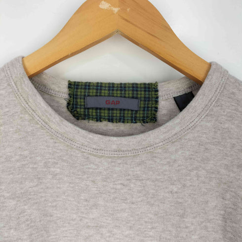 ギャップ Gap 00s OLD GAP オールドギャップ チェックワッペン ステッチデザイン クルーネック Tシャツ メンズ import:M