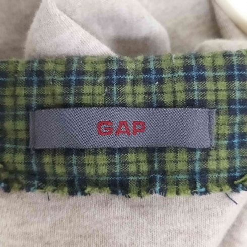 ギャップ Gap 00s OLD GAP オールドギャップ チェックワッペン ステッチデザイン クルーネック Tシャツ メンズ import:M