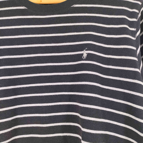 ポロラルフローレン POLO RALPH LAUREN スモールポニー刺繍 ボーダー L/S サーマルT ワッフル メンズ import:L