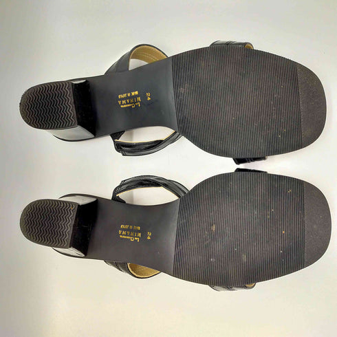 ミハマ MIHAMA オープントゥ ストラップ エナメル サンダル レディース JPN:24