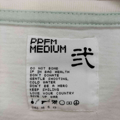 ピーピーエフエム PPFM 袖裾シングル 両面プリントクルーネックTシャツ Y2K メンズ JPN:M