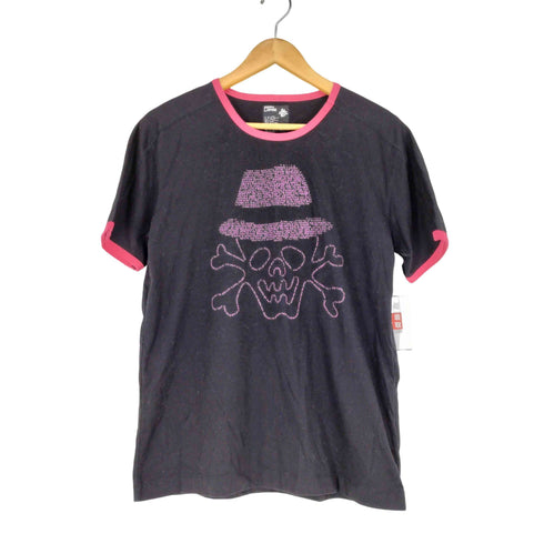 ピーピーエフエム PPFM スカルプリントリンガーTシャツ Y2K メンズ JPN:L