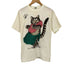 クレイジーシャツ CRAZY SHIRTS 90S USA製 クリバンキャット プリント S/S クルーネック Tシャツ シングルステッチ レディース import:S