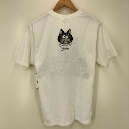 クレイジーシャツ CRAZY SHIRTS 90S USA製 クリバンキャット プリント S/S クルーネック Tシャツ シングルステッチ レディース import:S