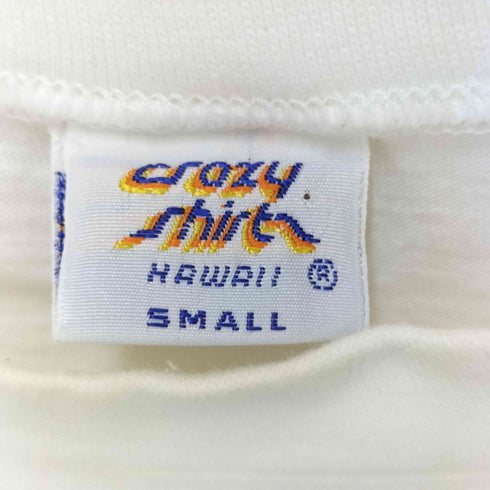 クレイジーシャツ CRAZY SHIRTS 90S USA製 クリバンキャット フラ プリント S/S クルーネック Tシャツ シングルステッチ レディース import:S