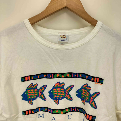 クレイジーシャツ CRAZY SHIRTS 90S USA製 グラフィック プリント S/S クルーネック Tシャツ レディース import:S