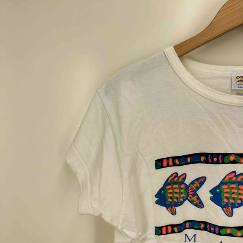クレイジーシャツ CRAZY SHIRTS 90S USA製 グラフィック プリント S/S クルーネック Tシャツ レディース import:S